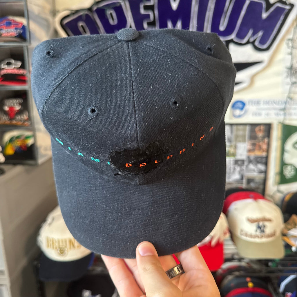Miami Dolphins American Needle Thin Line black on black NFL Football SnapBack