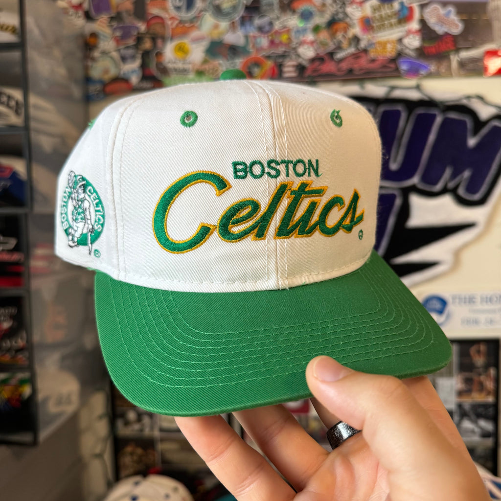 Boston Celtics Sports Specialties Double Line Script NBA Basketball Snapback *flaw*