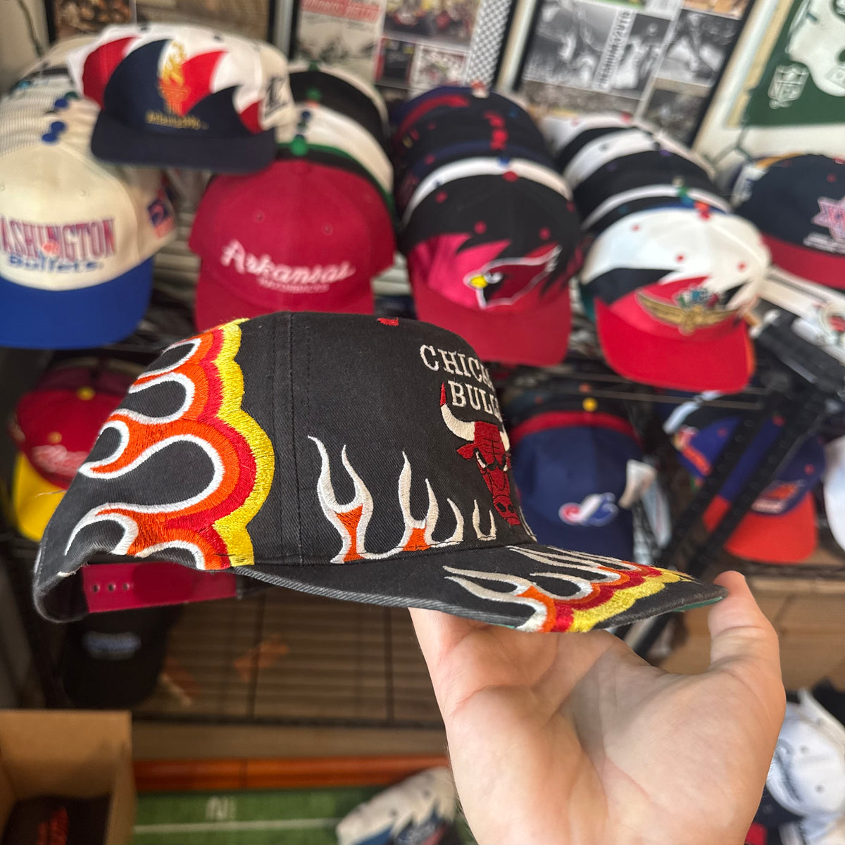 Chicago Bulls Flames Plain Logo by Walt3 NBA Basketball Snapback
